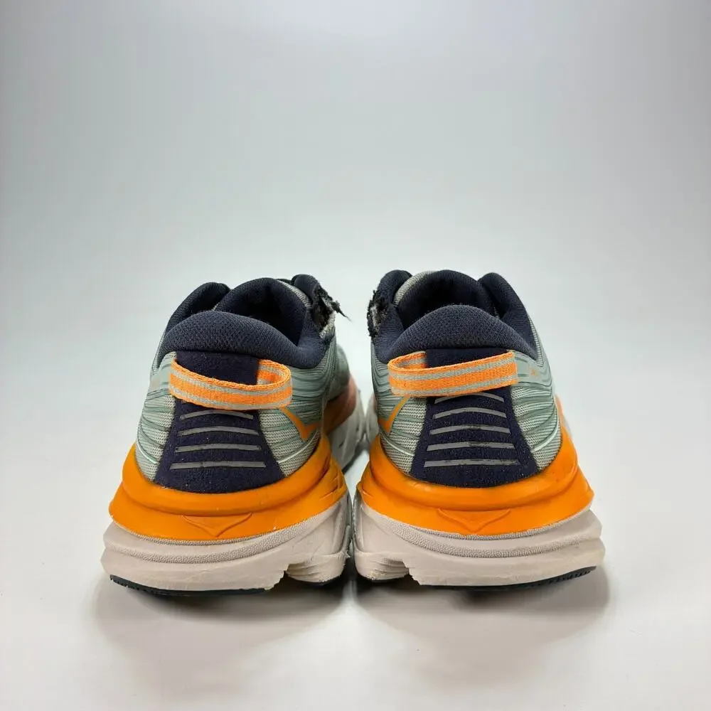 Hoka Bondi 7 Blue Haze Coral Athletic Lace Up Road Running Shoes Womens Size 7.5
